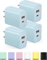 [4 Pack] USB C Charger Block Charging Block Type C Charger 20W Wall Chargers for iPhone Air/17/17 Plus/17 Pro/17 Max/16/16 Plus/16 Pro Max/15/15 Pro Max/14/13/12/Samsung/Android