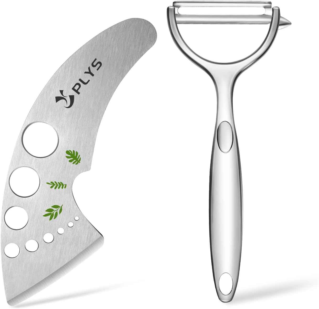 Plys Herb Stripper Tool 9 Holes - Stainless Steel Kitchen Herb Stripping Tool, Herb Leaf Peeler for Kale, Chard, Collard Greens, Rosemary, Thyme, Parsley and Basil, 2025 Professional Kitchen Gadgets