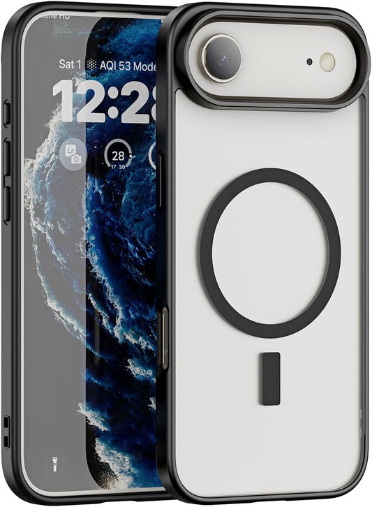Compatible with Magnetic Matte Clear Case for 17 Air–Tough Drop-Resistant Design, Anti-Yellow, Shockproof, Slim Transparent Cover (Black-17A)
