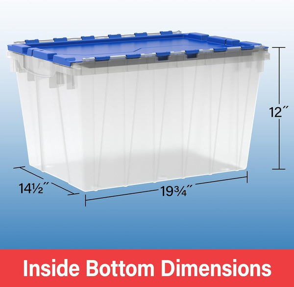 Akro-Mils 12 Gallon KeepBox Storage Container with Lid, Clear Plastic, 21.5 x 15.25 x 12.5 inches