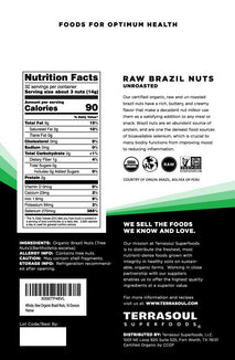 Terrasoul superfoods organic brazil nuts, 1 lb raw unsalted rich in selenium