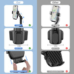 bokilino Cup Phone Mount for Car, [Upgraded Version] Universal Cup Phone Cradle Holder with Long and Adjustable Neck, Friendly Compatible with Cell Phone iPhone, Samsung, Google and All Smartphones