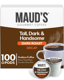 Maud's Decaf Dark Roast Coffee Pods, 100 count, Compatible with Keurig K Cups Maker
