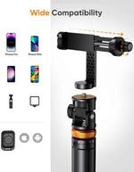 eucos 62 inch phone tripod with remote and extendable cell phone stand