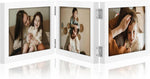 decorUhome Engineered Wood Trifold 4x6 Photo Frame with Plexiglass for Tabletop Display, Black, 3-Picture Frame