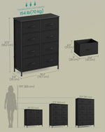 SONGMICS Dresser for Bedroom Storage Unit with 8 Non-Woven Fabric Drawers