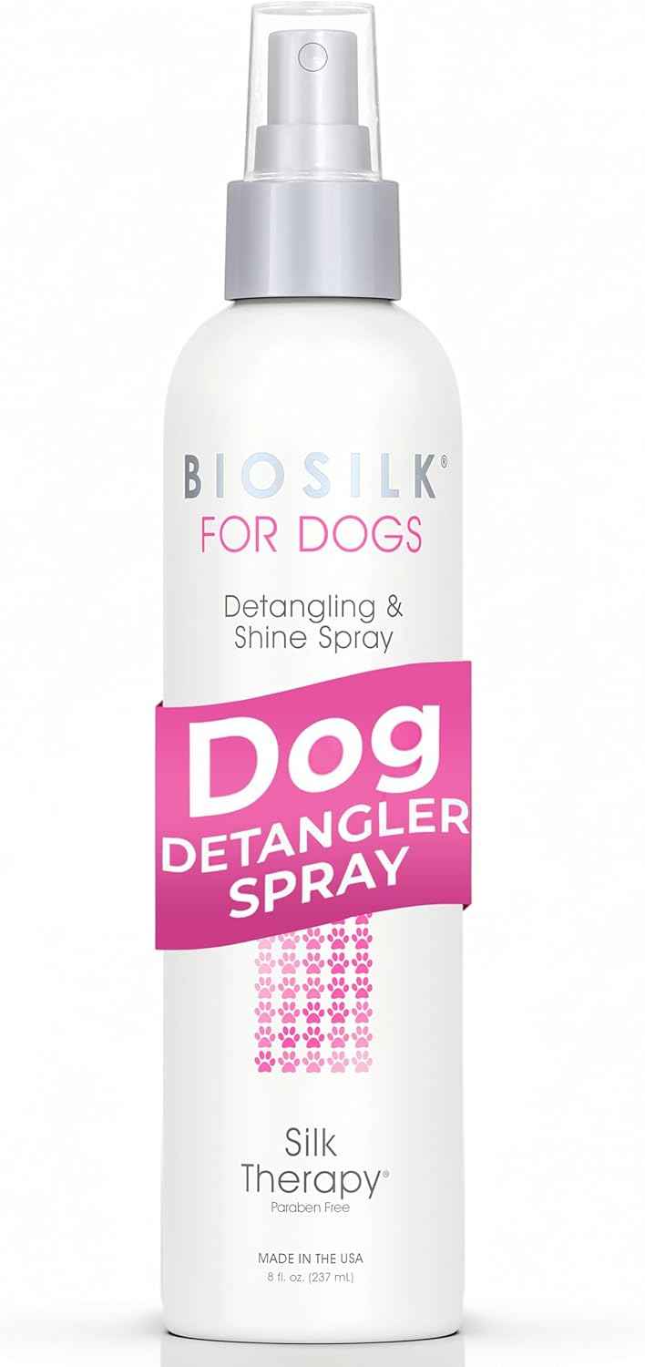 BioSilk Therapy Detangling Plus Shine Protecting Mist for Dogs | Best Detangling Spray For All Dogs and Puppies