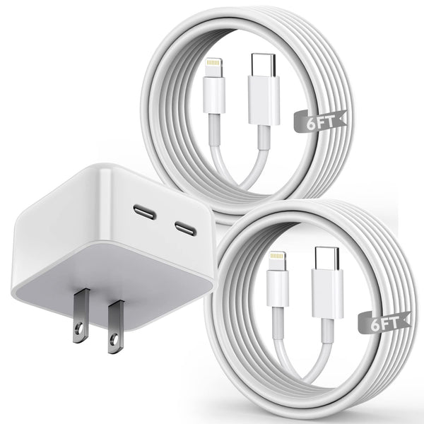 45W Apple USB C Charger Fast Charging for iPhone 17/16/15, 2Pack 6FT USB C to C Cable Cord Quick iPhone Charger Block for Apple 17/17 Pro/17 Pro Max/Air/16/16 Pro/16 Pro Max/16 Plus/15/15 Pro Max/iPad