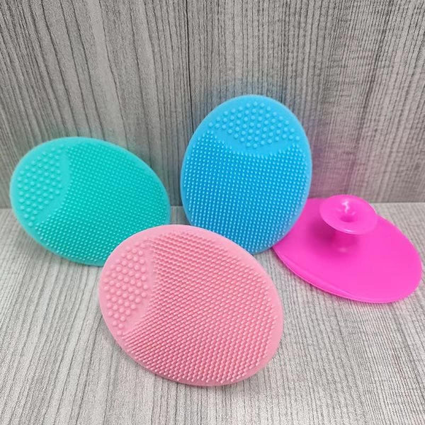 Silicone facial cleansing brush, 4 pack soft brush for deep cleaning, blackhead & acne pore care, gentle face exfoliator