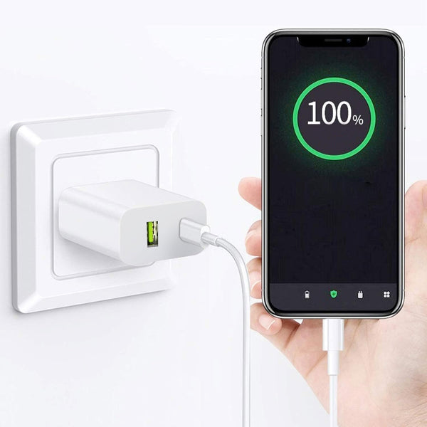 dual port 20w usb-c charger block fast charging adapter for iphone and samsung