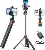 eucos 62 inch phone tripod with remote and extendable cell phone stand