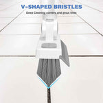 SetSail Grout Cleaner Brush with Long Handle, V-Shaped Floor Scrub Brush for Bathroom, Tile, Kitchen, and Garage Cleaning