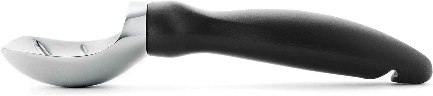 Spring Chef Heavy Duty Ice Cream Scoop with Comfortable Handle - Professional Ice Cream Scooper for Gelato, Sorbet, Cookie Dough, Melon, Frozen Yogurt - Dishwasher Safe Metal Kitchen Tool - Black