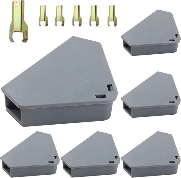 Anblak Mouse Station with Keys Black 6 Pack, Key Required Mouse Stations, Mice Stations, Keeps Children and Pets Safe Indoor & Outdoor