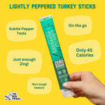 New Primal Lightly Peppered Turkey Sticks, 20 Count, 7g Protein, Keto, Gluten Free, Low Carb