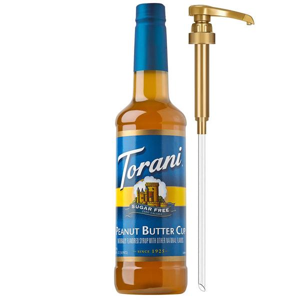 Torani sugar-free vanilla flavored syrup, zero-calorie, 25.4 fl oz, pump included