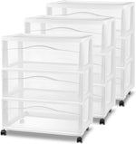 Sterilite Wide 3-Drawer Cart for Storage and Organization