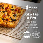 Ultra Cuisine Oven-Safe, Dishwasher-Safe 100% Stainless Steel Cooling and Baking Rack Set Heavy Duty Tight-Wire - 11.5 x 16.5-inch - Set of 2 - Half Sheet Pan Cooling Racks