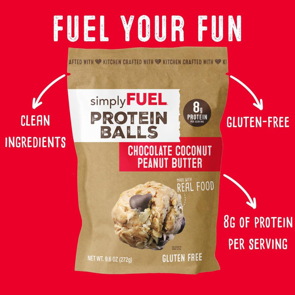 simplyFUEL Whole-Food Protein Balls, 8g Protein, Gluten-Free, 9.6 oz