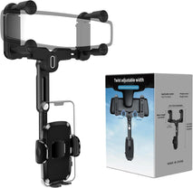 Car Phone Holder Mount, Rear View Mirror Phone Holder, Rotatable and Retractable Phone Holders for Your Car Compatible with iPhone Samsung All 4-7 Inch Cell Phones