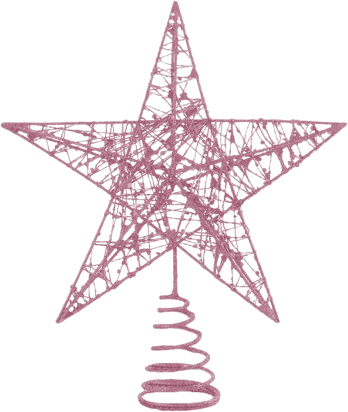 Christmas Tree Topper – Glitter Gold Hollow Star for Xmas Tree Decoration, Sparkling Treetop Ornament for Holiday Decor