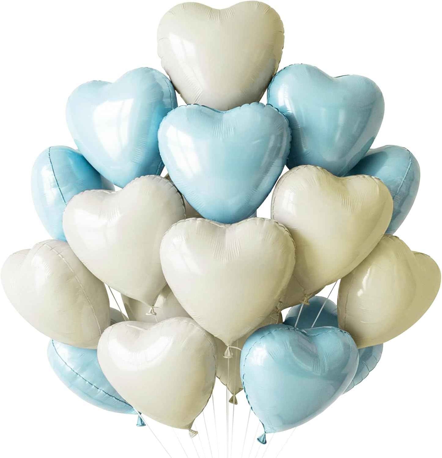 TONIFUL 30Pcs 18 Inch Red Heart Balloons Valentine’s Day Heart Shape Foil Mylar Balloons Decoration for Romantic Valentine's Day Wedding Bridal Shower Anniversary Engagement Party Supplies