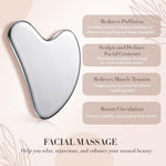 Nuanchu stainless steel gua sha facial tool for body with pouch, lymphatic drainage massage gift