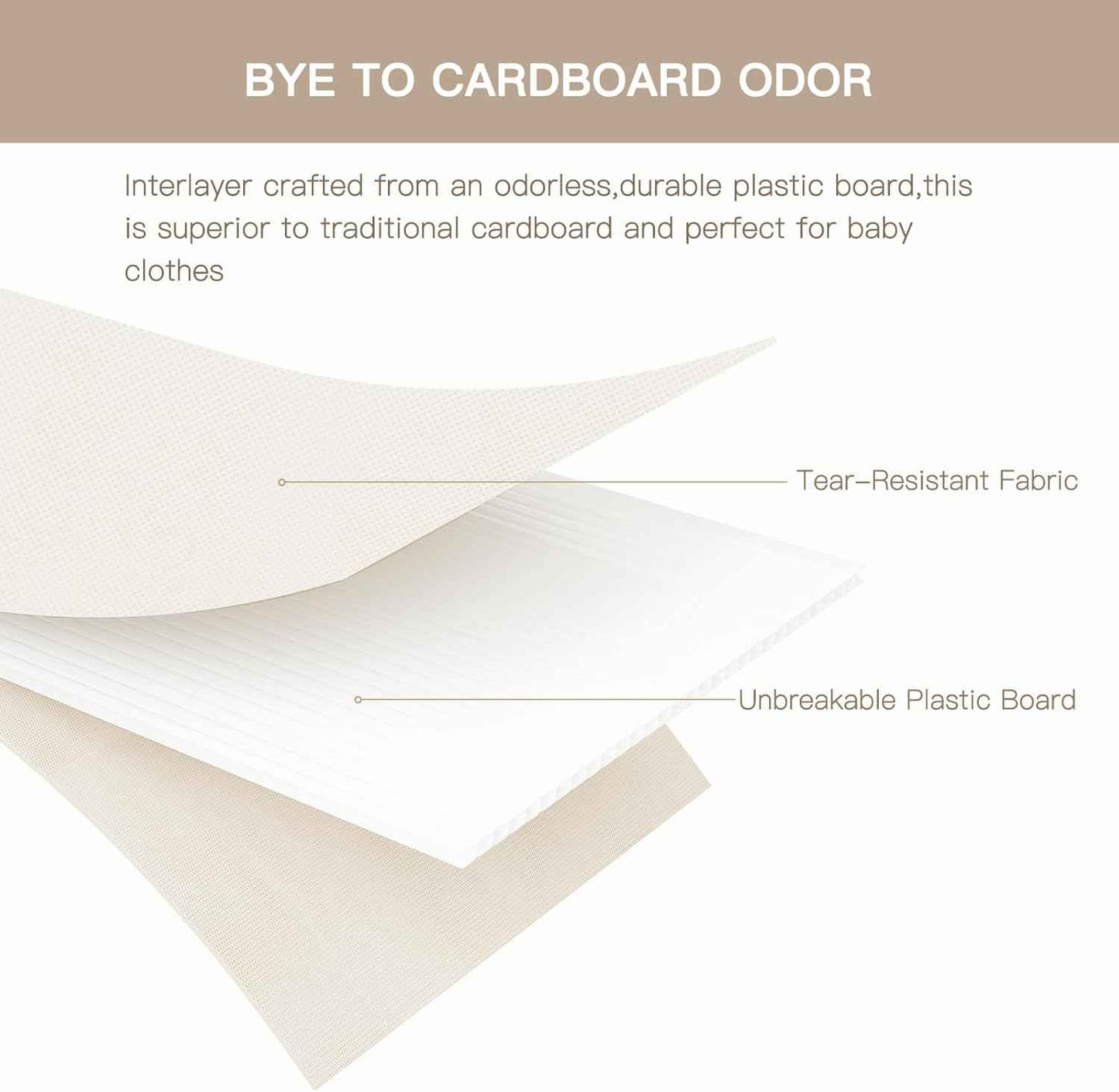 Criusia Drawer Organizer Clothes, 10 Pack Dresser Organizer for Baby Clothes, Underwear, Sock- Foldable Closet Organization and Storage Dividers Bins for Nursery, Bedroom (Beige)