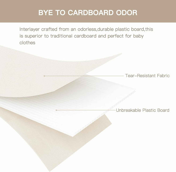 Criusia Drawer Organizer Clothes, 10 Pack Dresser Organizer for Baby Clothes, Underwear, Sock- Foldable Closet Organization and Storage Dividers Bins for Nursery, Bedroom (Beige)