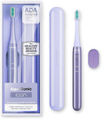 Aquasonic Icon ADA-Accepted Rechargeable Toothbrush with Magnetic Holder & Slim Travel Case | 2 Modes & Smart Timers | Gentle Micro-Vibrations