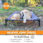 K&H Pet Products large dog cot, breathable mesh, washable cover, raised metal frame, collapsible, portable, gray, 42 X 30in