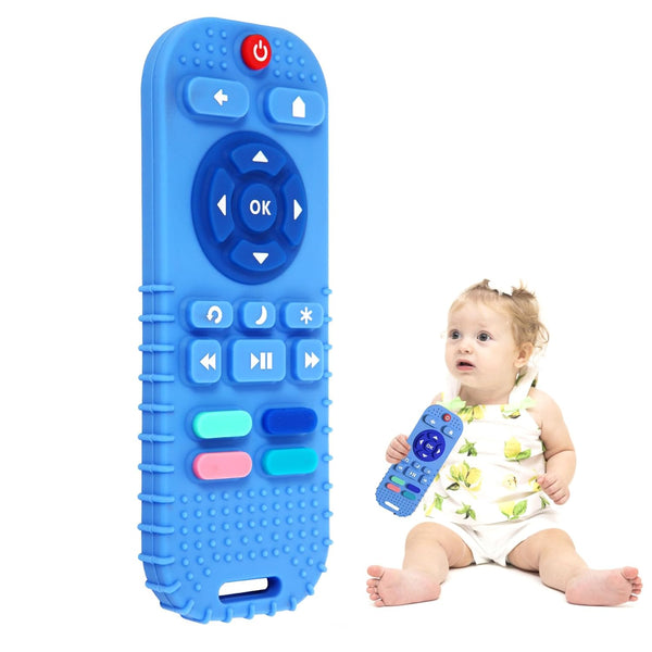 Hooku 2 Pack silicone teething toys for babies 0-6 months, teethers for babies 6-12 months with remote teether, sensory toys
