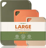 Pink Plastic Cutting Board Set for Kitchen, Dishwasher Safe, BPA Free, Reversible, with Grip Handle