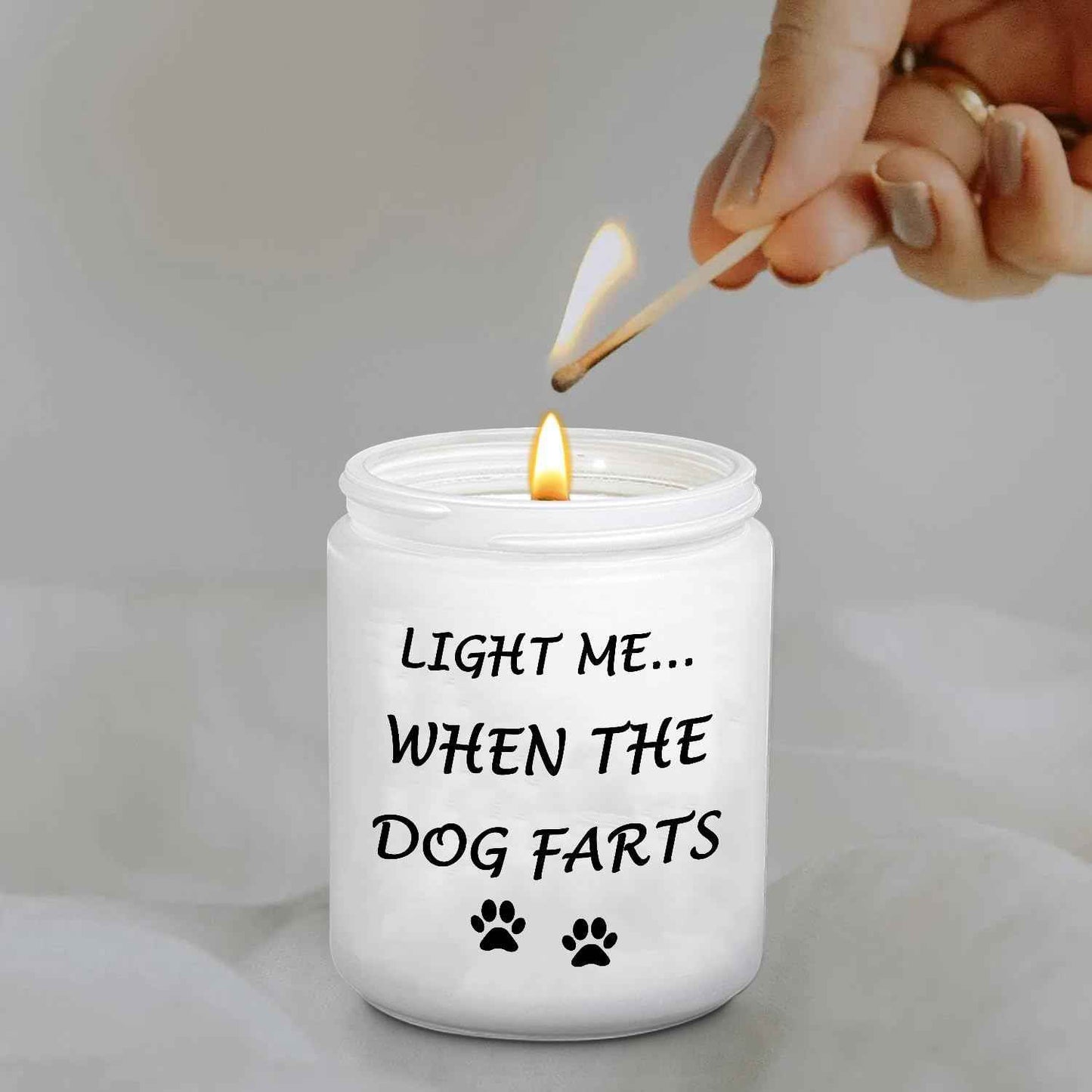 BFJLIFE Funny Gifts for Women Unique Dog Mom Dog Lovers Christmas Birthday Gifts for Her Sister Best Friend Girlfriend Wife Stocking Stuffers Light Me When Farts Lavender Scented Soy Candles