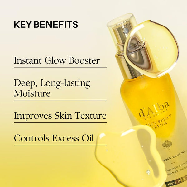 d'alba piedmont italian white truffle first spray serum, 3.38 fl oz, vegan, non comedogenic, all in one face mist
