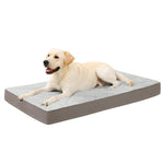 ksiiia orthopedic dog bed for large dogs deluxe plush washable pet mat with egg crate foam 35 x 22 inch gray