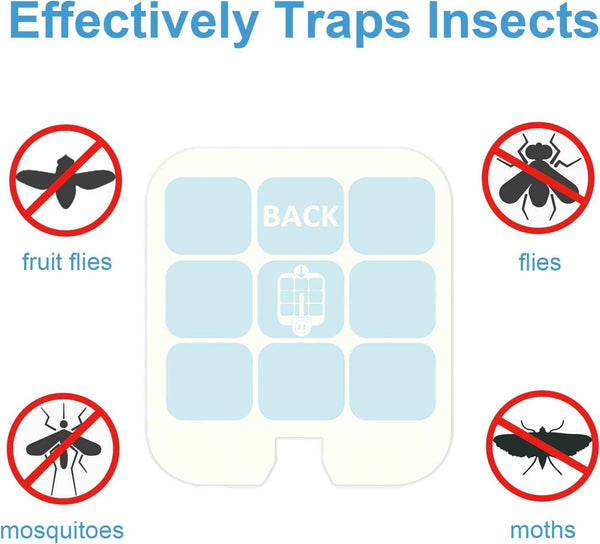 40 Pack Refill Glue Cards Compatible with Safer Home SH502 and Dynatrap DT3005W Dot Indoor Fly Trap Plug-in Insect Trap Replacement Sticky Glue Boards