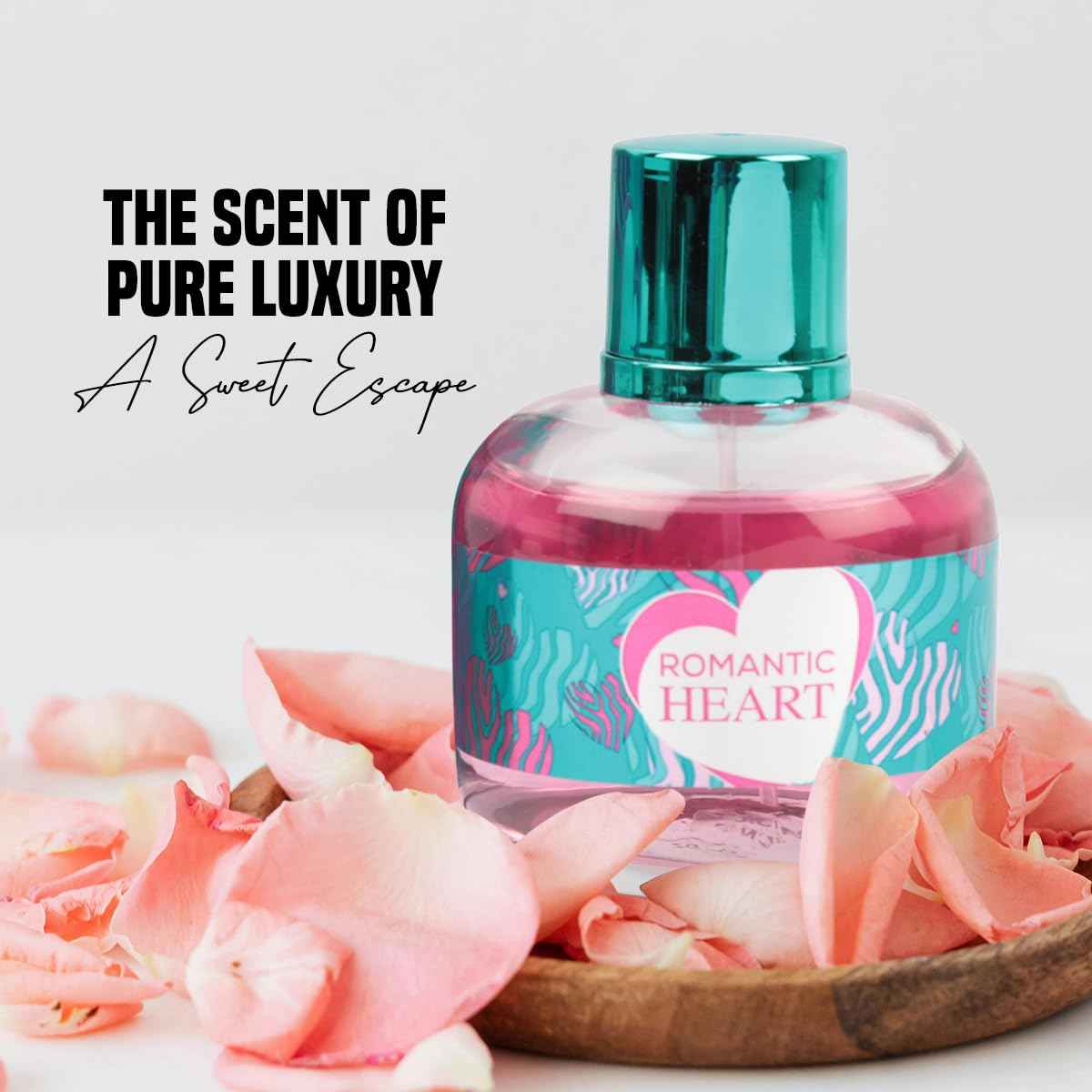 Romantic Heart Perfume for Women - Sweet Fruity Floral Eau de Parfum - 100ml / 3.4 fl oz