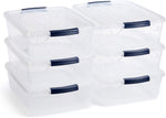 Clear Storage Bins with Lids, 6-Pack, Stackable, BPA-Free, Made in USA