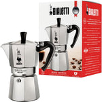 Bialetti Moka Express Stovetop Espresso Maker, Natural Silver, 6 Cups