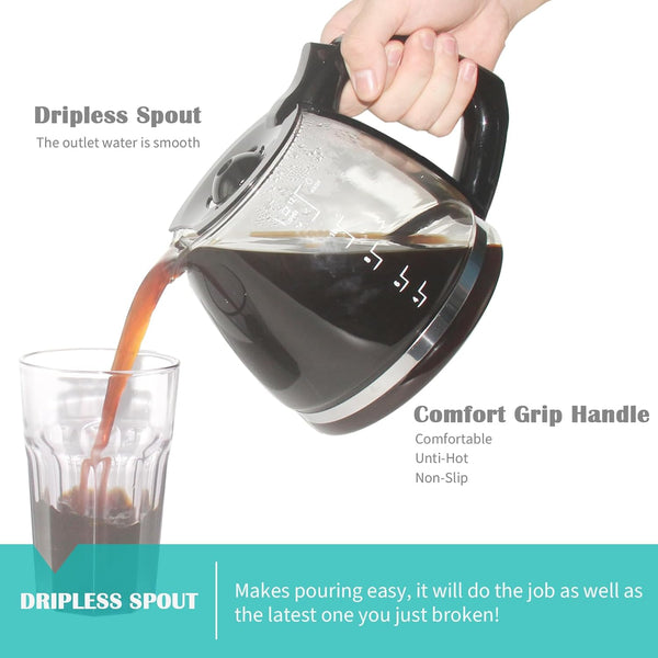 12-Cup Replacement Carafe Compatible with Black and Decker Coffee Makers