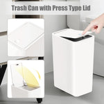 TIPGO Bathroom Trash Can with Lid, 10 Liter Capacity, White Color