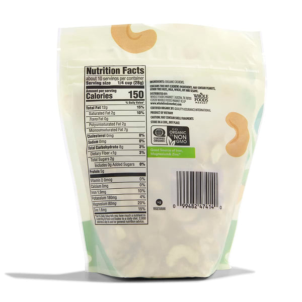 365 by Whole Foods Market Organic Cashews 10 Ounce Bag