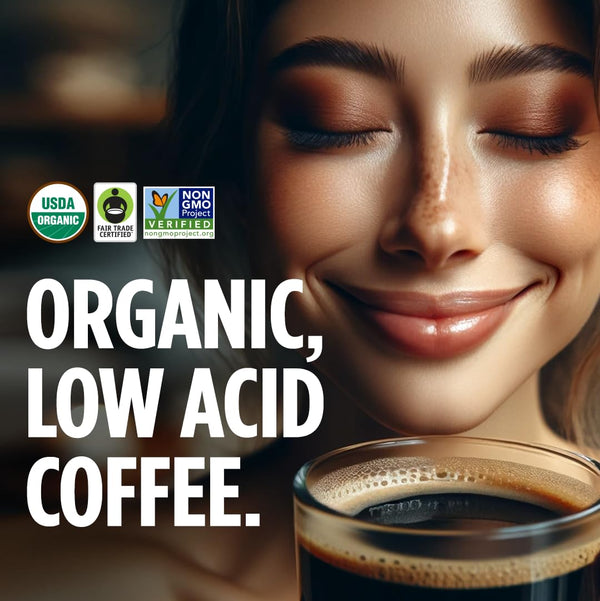 VitaCup Perfect Low Acid Coffee Ground, USDA Organic & Fair Trade, Mycotoxin Free, Dark Roast Guatemala Single Origin