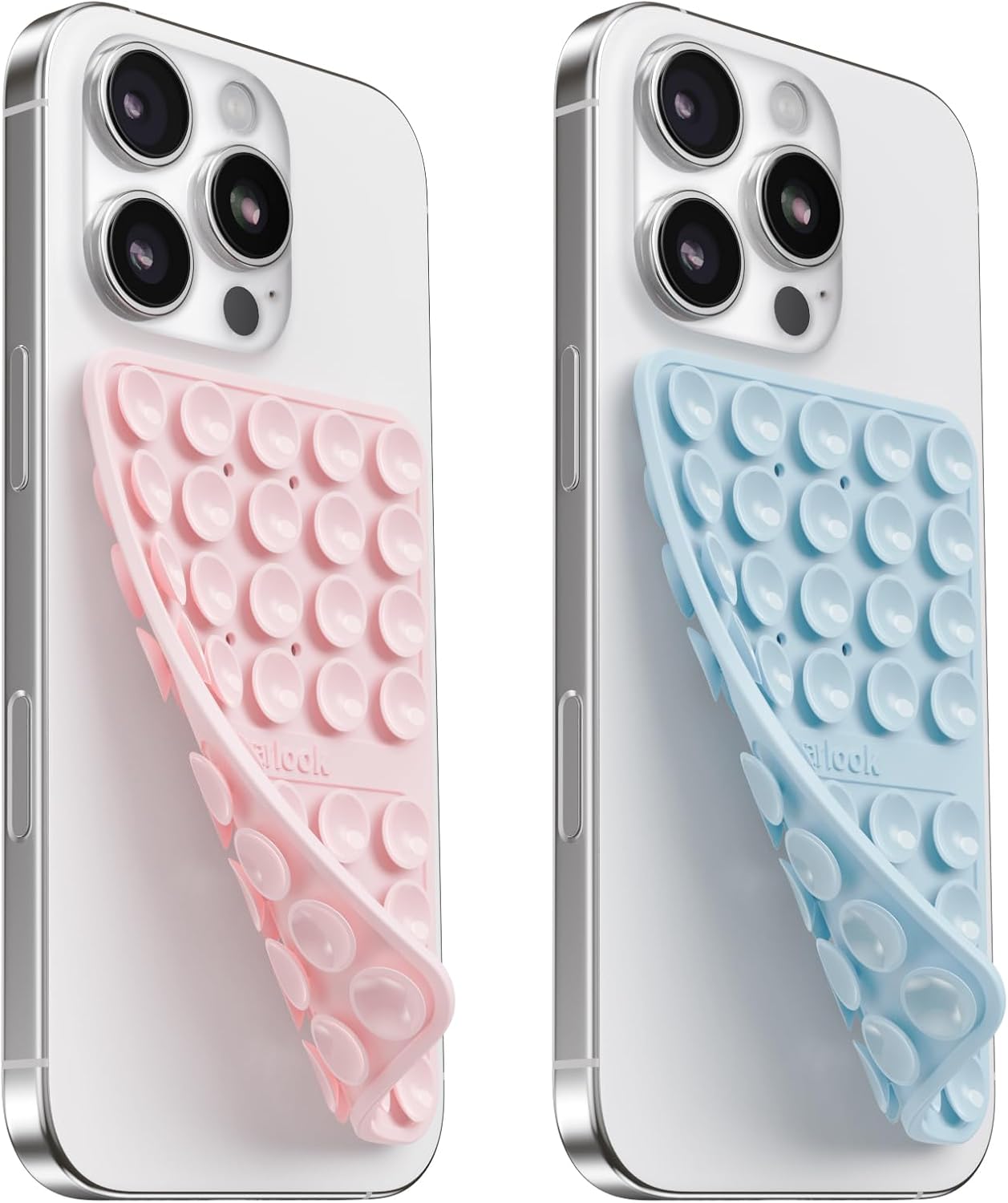 Klearlook Silicone Double-Sided Suction Cup Phone Case Detachable Mount, Sticky Phone Grip with Higher Suction Power for iPhone, Hands-Free Phone Accessories Holder for Selfies and Videos, Light Pink