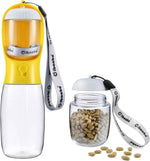 Dog Water Bottle with Food Container, Travel Puppy Water Bowl, Portable Pet Dispenser, Dog Gift Stuff Accessories Items, Puppy Essentials Necessities for Yorkie Cat Walking and Hiking
