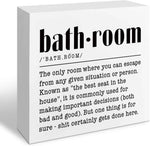 Funny Restroom Bathroom Wooden Signs, Funny Bathroom Sayings, Humor Washroom Quotes Block Plaque, Wall Art/Home Decor, Rustic Wooden Box Signs, Farmhouse Decor, Housewarming Gift