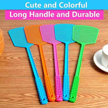 Fly Swatter,5 Pack Plastic Heavy Duty Manual Fly Killer, Long Handle Flyswatter, Large Bug Swatters That Work for Indoor and Outdoor