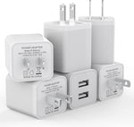 6 Pack USB Wall Charger with Dual USB Ports for iPhone and Samsung