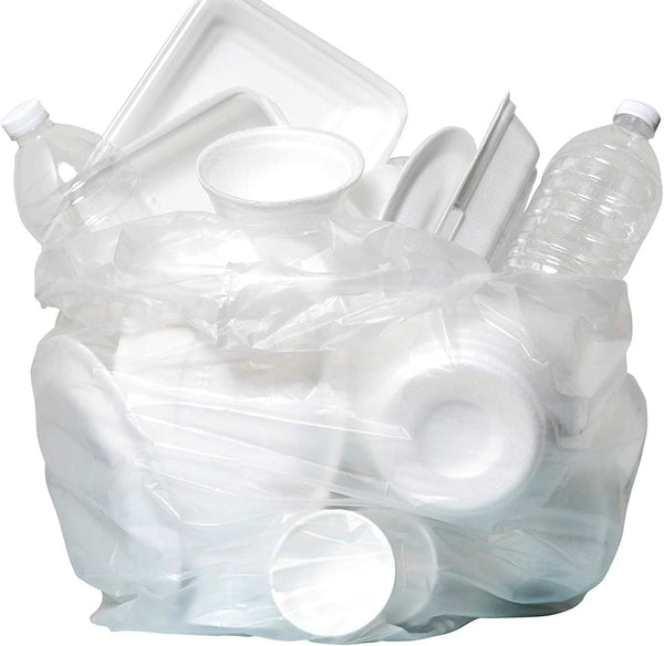 Aluf Plastics High Density Trash Bags, 16 Gallon, 1000 Count, Clear, for Various Uses